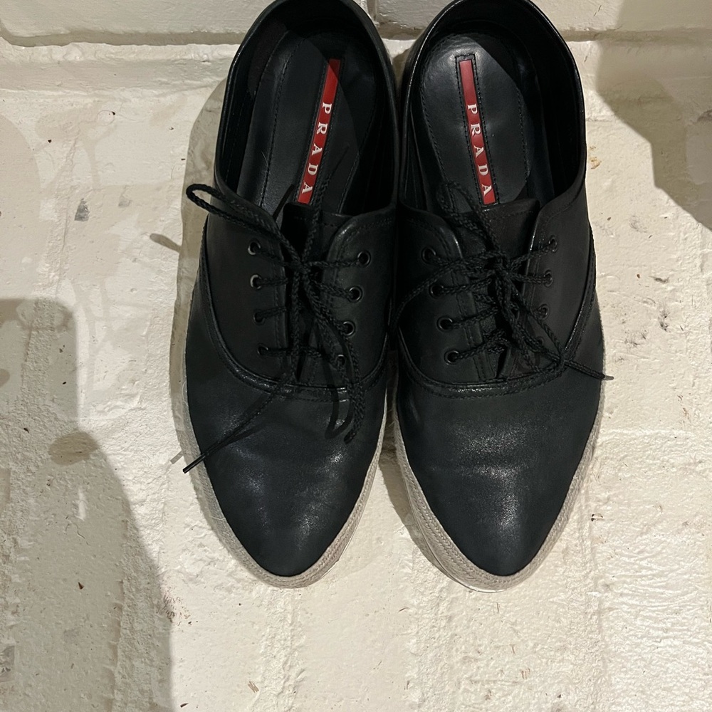 Prada Men's Black Leather Shoes